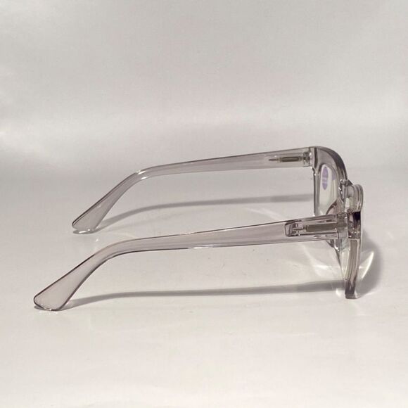 1334 Gretchen Reading Glasses 4.0 Square Clear Grey Frames NWT - Picture 6 of 9
